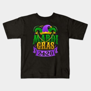 Mardi Gras 2020 Fleur de Lis Beads Souvenir Kids T-Shirt